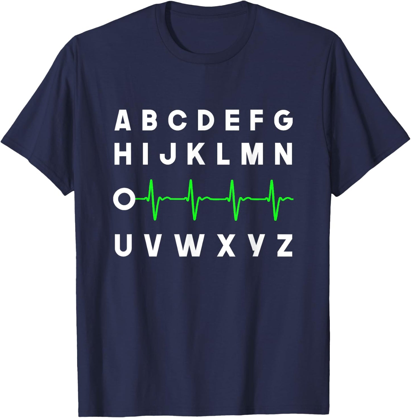 Nurse PQRST, ABC's Ekg Strip Alphabet, funny Nurse Meme T-Shirt - T-Shirt | Navy