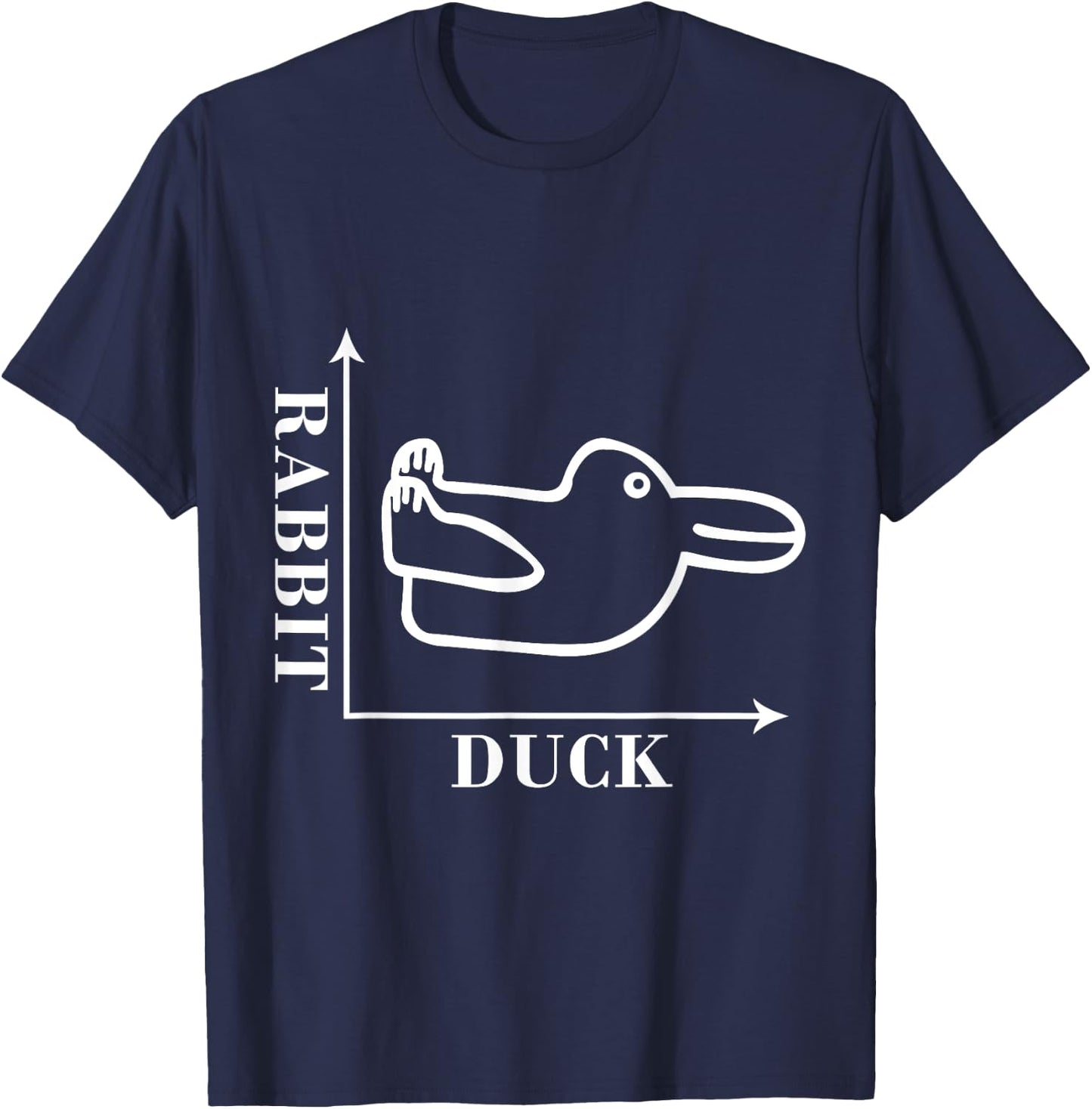 Philosophy Wittgenstein Rabbit Duck Illusion T-Shirt - T-Shirt | Navy