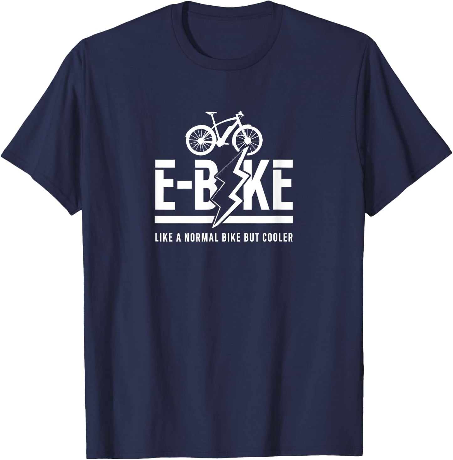 E-Bike Rider Bicycle Electric Cyclist T-Shirt - T-Shirt | Navy