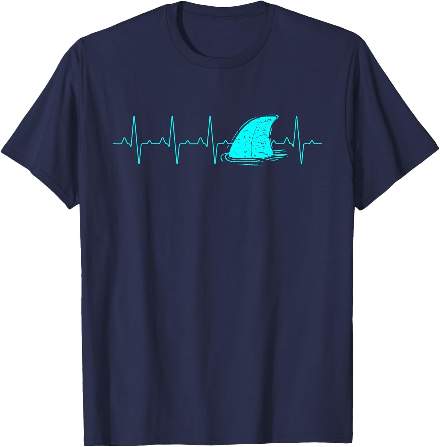 Ocean Animal Heartbeat Shark T-Shirt - T-Shirt | Navy