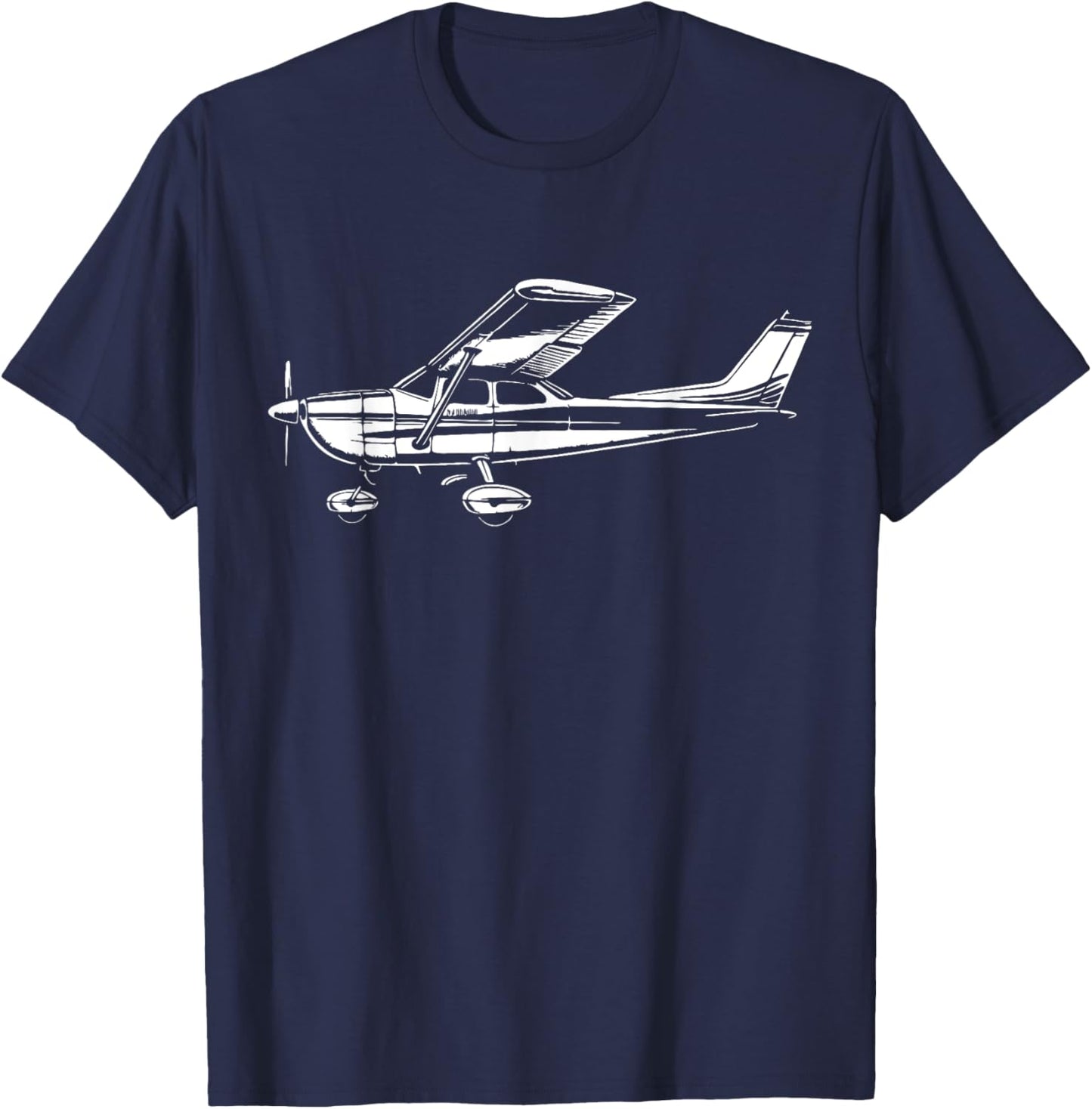 Pilot C172 Flying Airplane Over Mountains T-Shirt - T-Shirt | Navy
