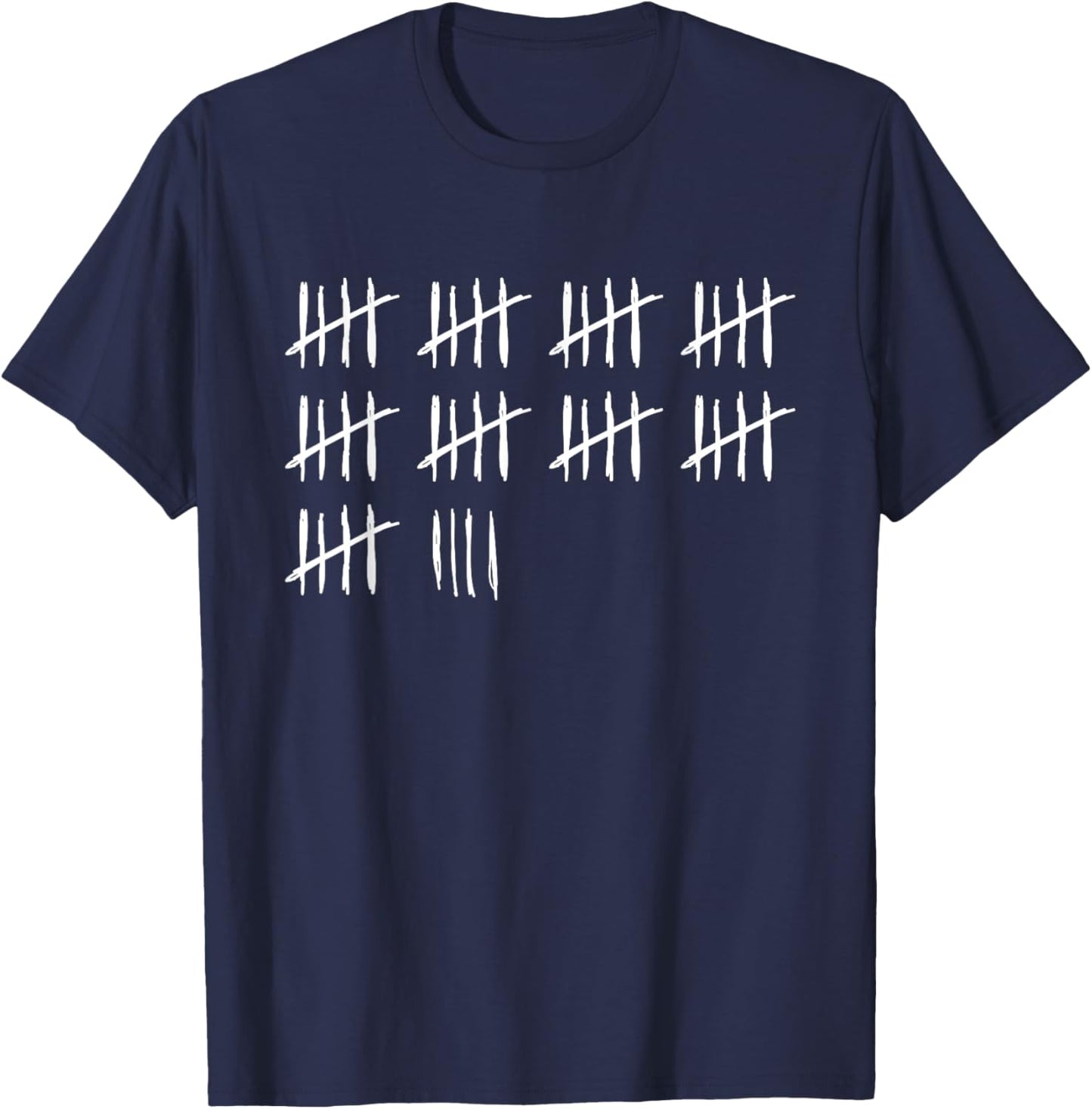 49 Years Done 49th Birthday Old Funny Tally Marks Counting T-Shirt - T-Shirt | Navy
