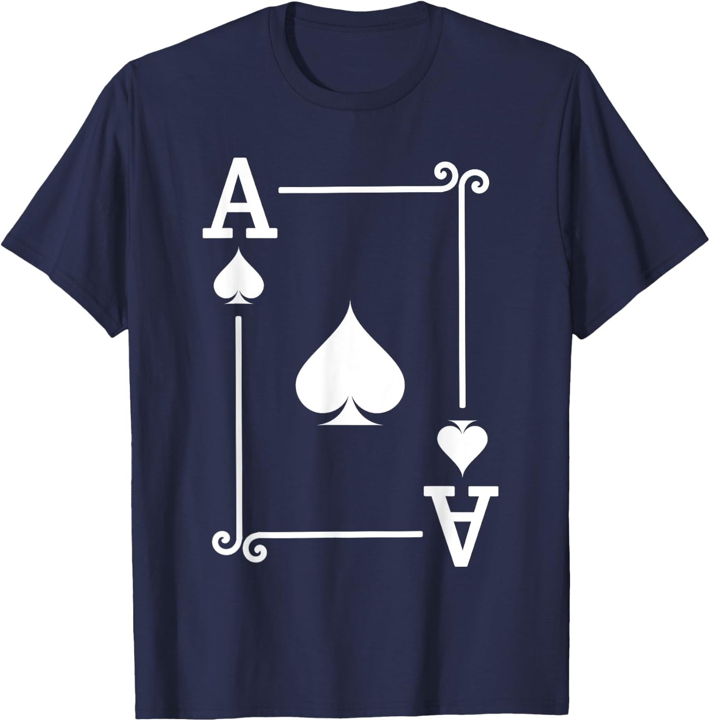 Playing Cards - Matching Spades Card Suits - Ace Card T-Shirt - T-Shirt | Navy