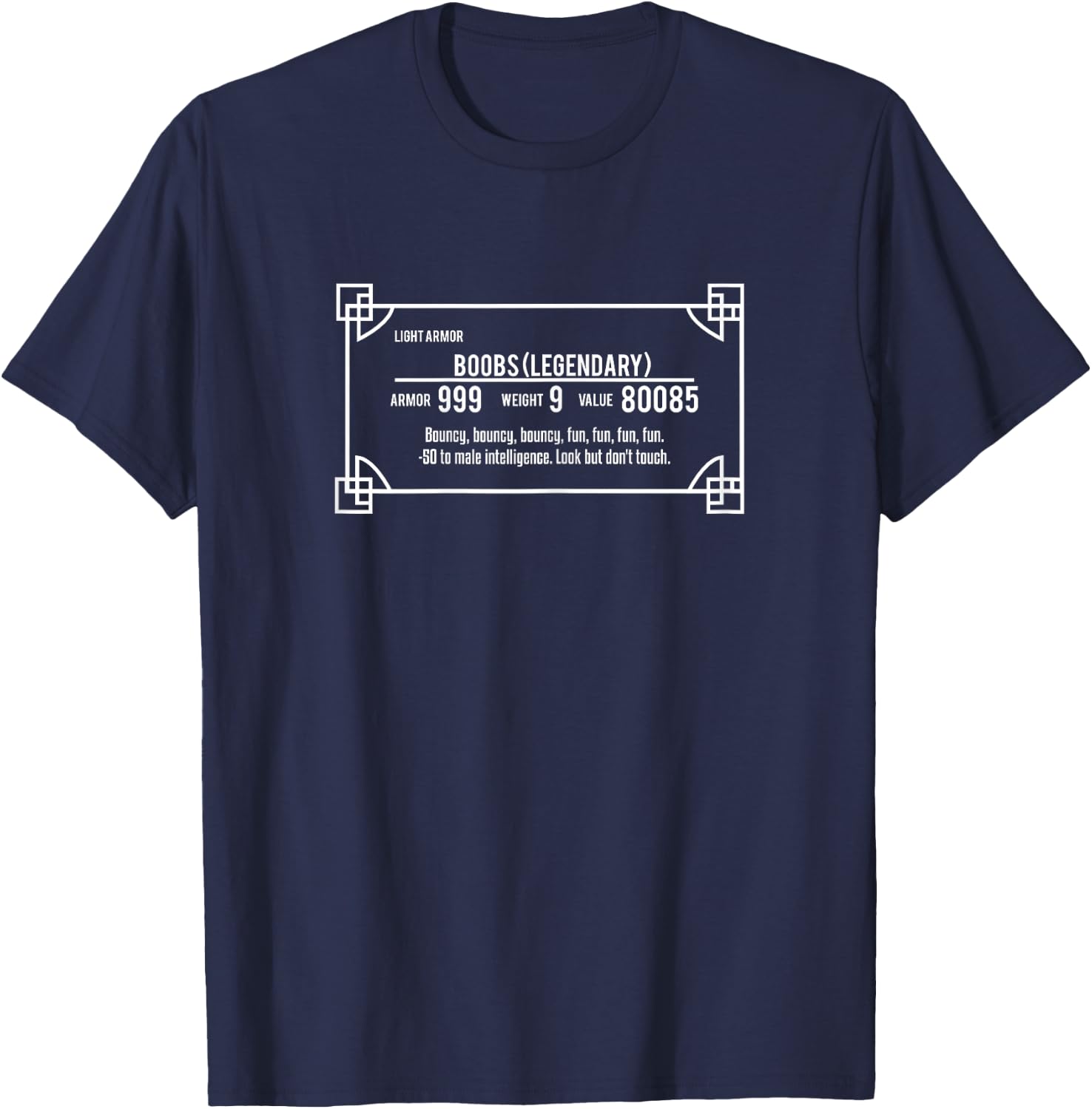Funny Bouncy Game Inspired Boobs Legendary -50 Male Gamers T-Shirt - T-Shirt | Navy