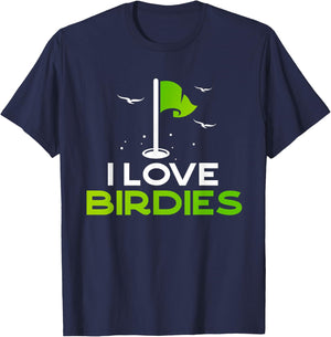 Talk Birdie To Me Funny Golf Pun Gift I Love Birdies Golfing T-Shirt - T-Shirt | Navy