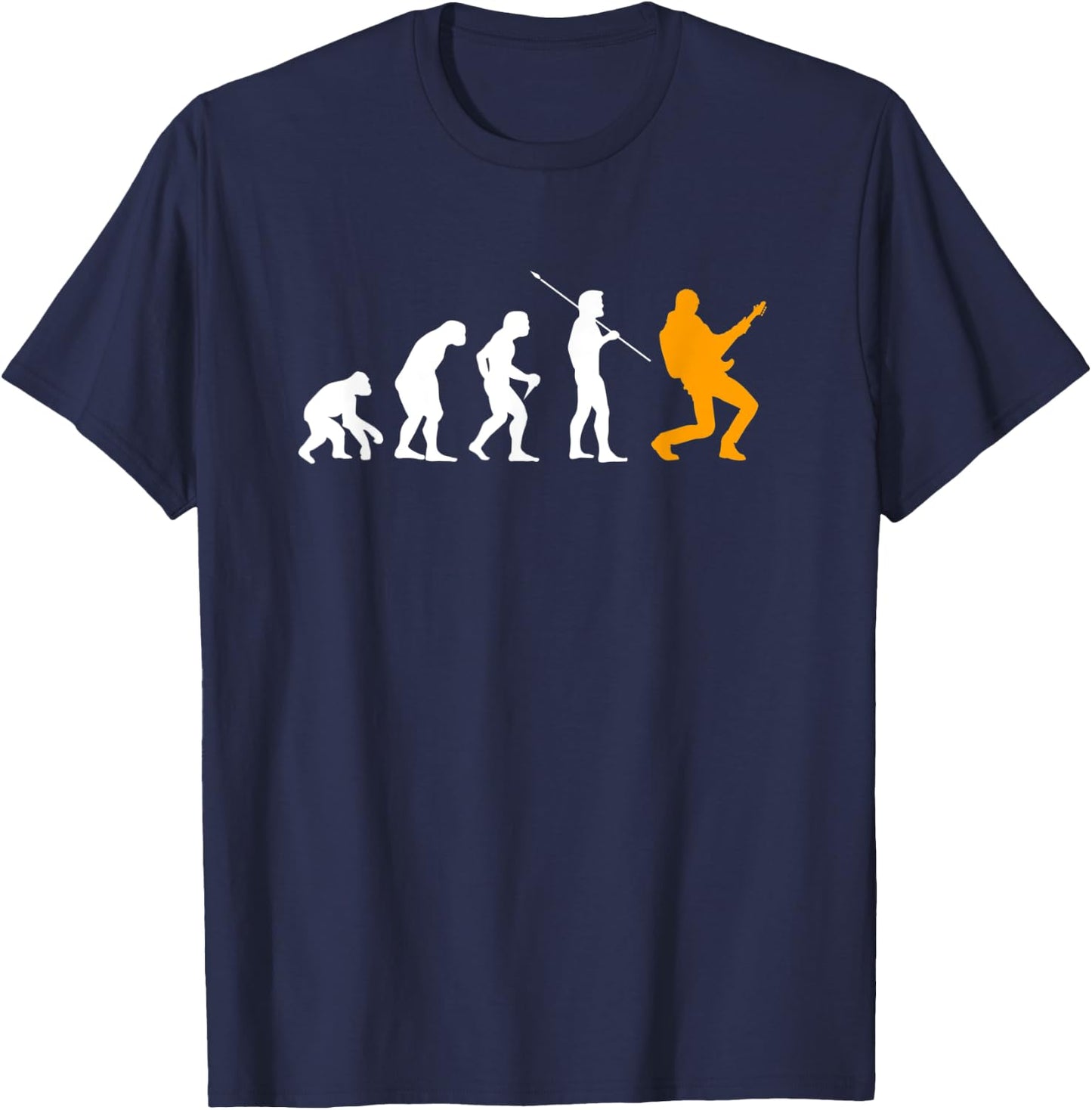 Guitarist Evolution Gift Guitar Musician Women Men T-Shirt - T-Shirt | Navy