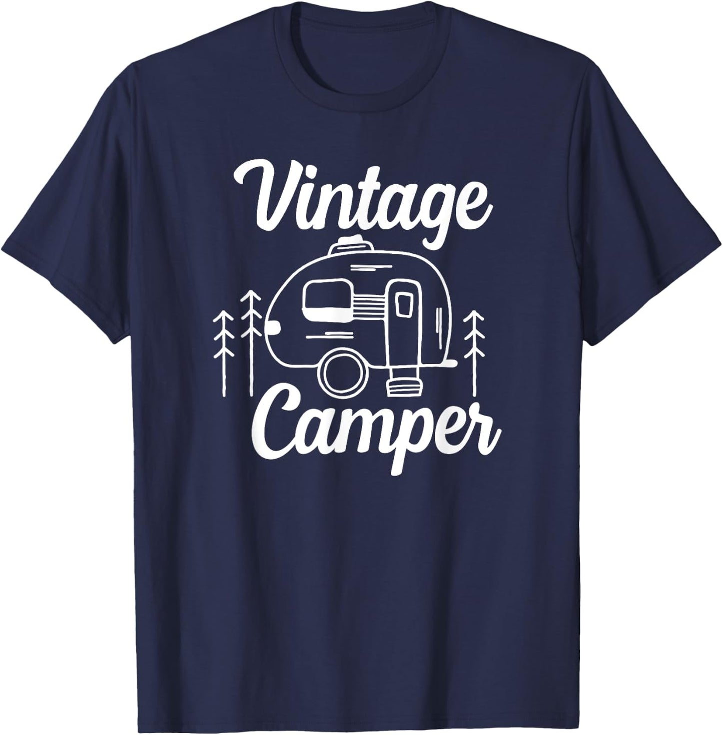 Vintage Camper - Funny Old People Design - Camping Theme T-Shirt - T-Shirt | Navy