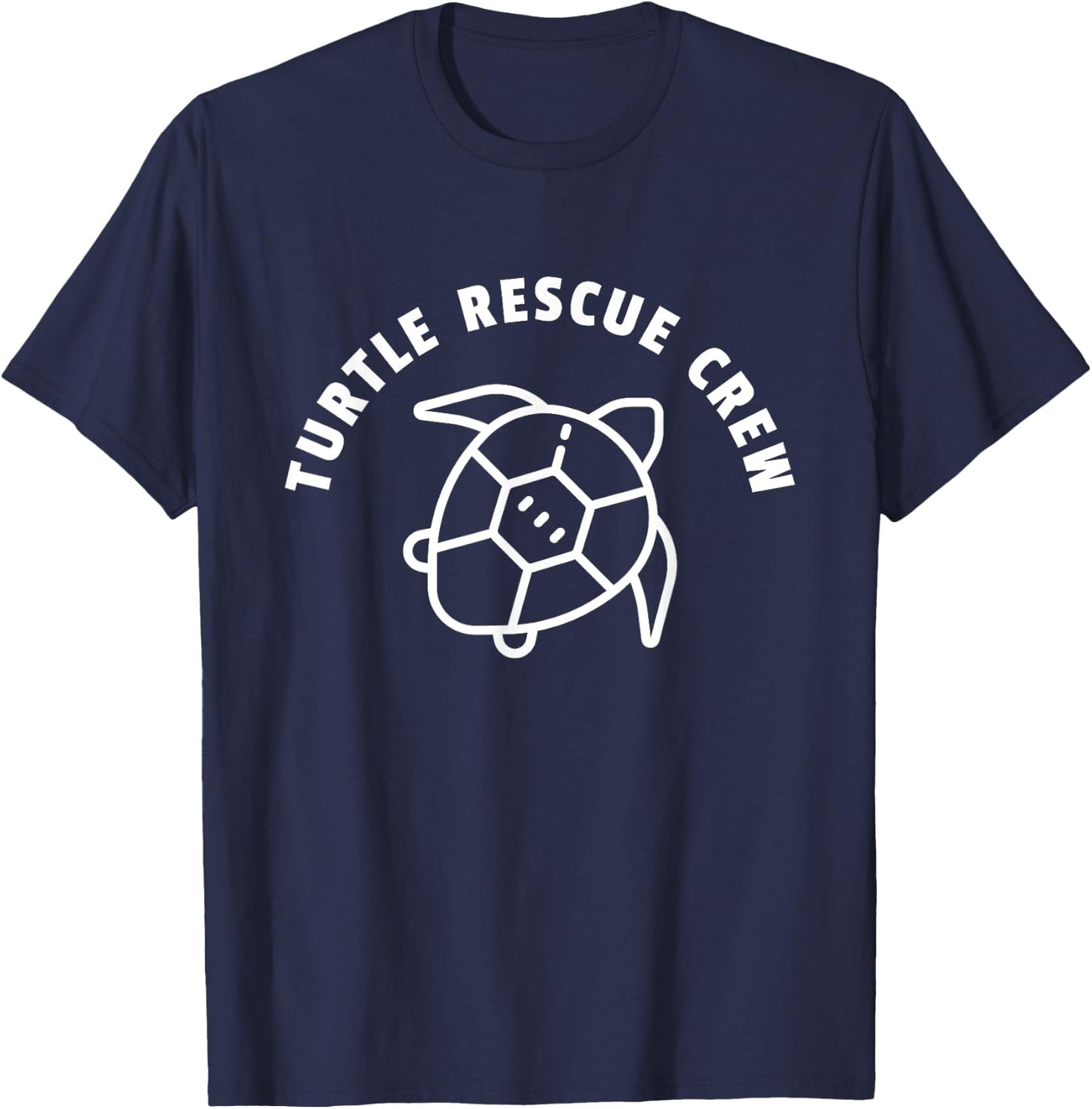 Turtle Rescue Crew Quote - Sea Turtle Graphic T-Shirt - T-Shirt | Navy
