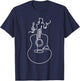 Music Guitar Line Art Abstract Minimalist Musician Gifts T-Shirt - T-Shirt | Navy