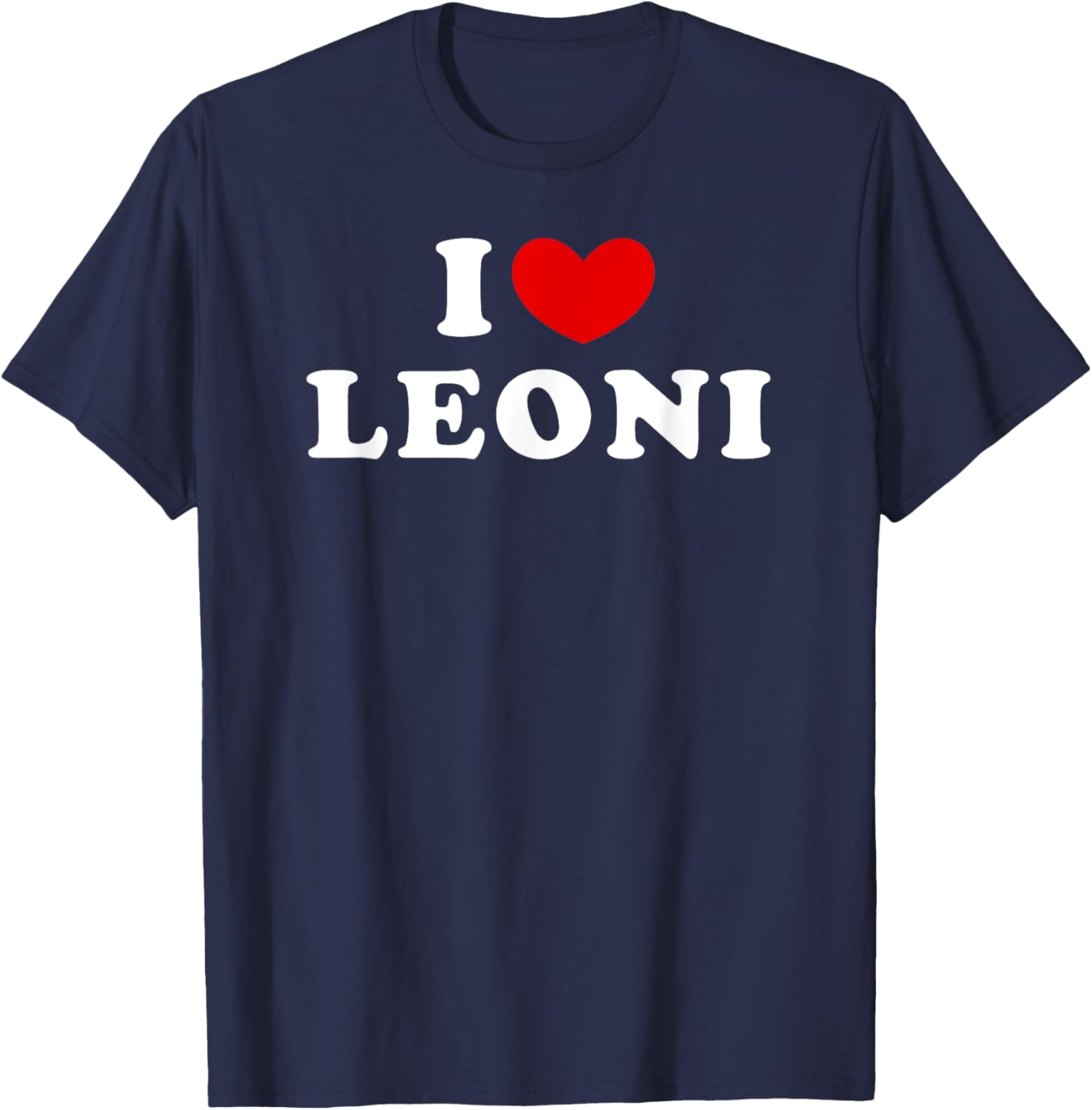 I Love Leoni, I Heart Leoni T-Shirt - T-Shirt | Navy