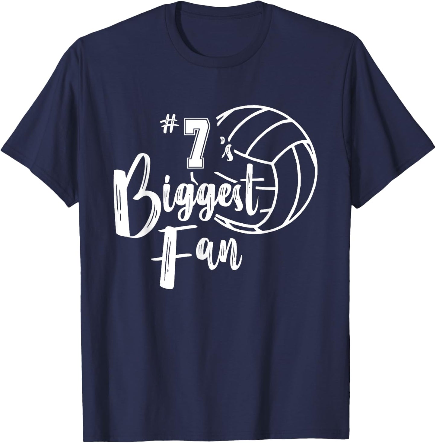 Seven 7 Biggest Fan Shirt Volleyball Mom Volleyball Dad T-Shirt - T-Shirt | Navy