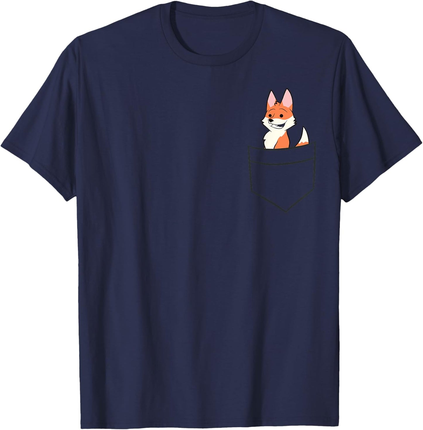 Fox Gifts For Fox Lovers Cute Baby Pocket Fox T-Shirt - T-Shirt | Navy