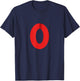 Black With Red Number 0 Zero T-Shirt - T-Shirt | Navy