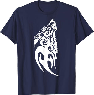 Fenrir Wolf Nordic Symbol Rune Thor Odin Norsemen Viking T-Shirt - T-Shirt | Navy