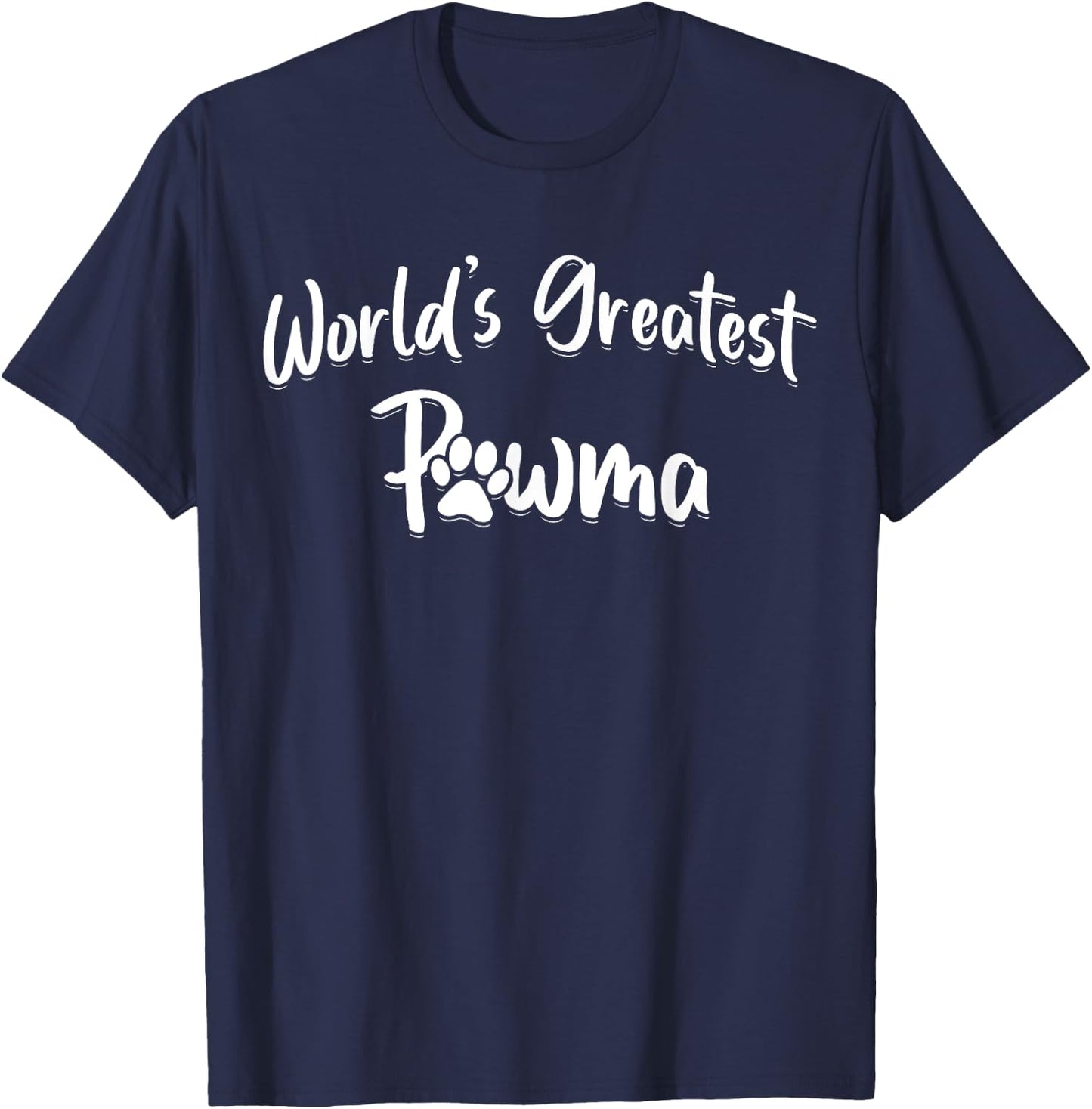 Dog Grandma Shirt Worlds Greatest Pawma Mothers Day Gifts Women Girls Kids T-Shirt - T-Shirt | Navy