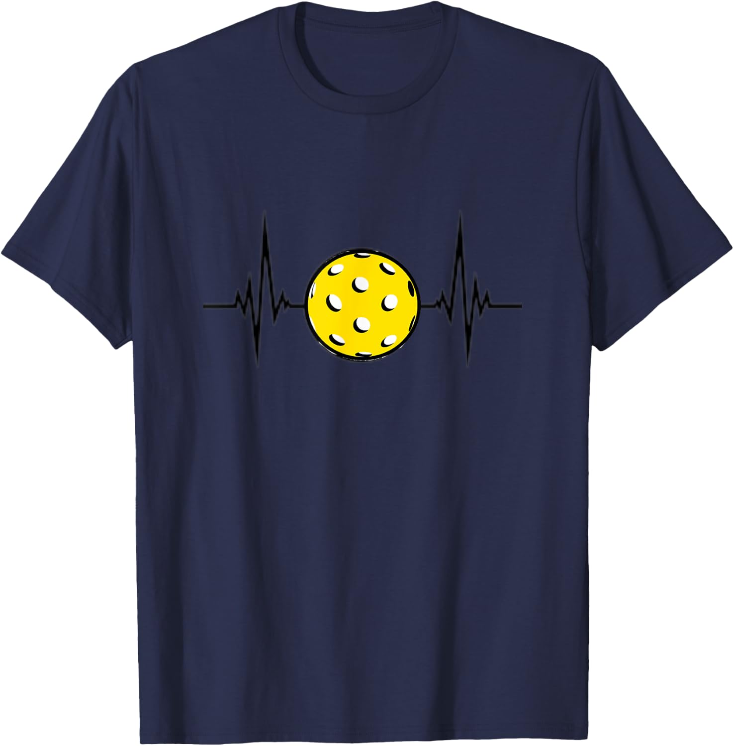 Pickleball is life - heartbeat with Pickleball - funny T-Shirt - T-Shirt | Navy