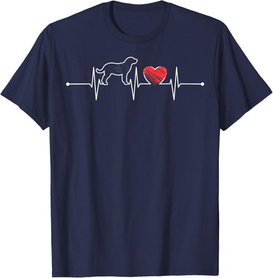Labrador Retriever Heartbeat Gift EKG Pet Dog Lover Funny T-Shirt - T-Shirt | Navy