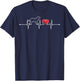 Labrador Retriever Heartbeat Gift EKG Pet Dog Lover Funny T-Shirt - T-Shirt | Navy
