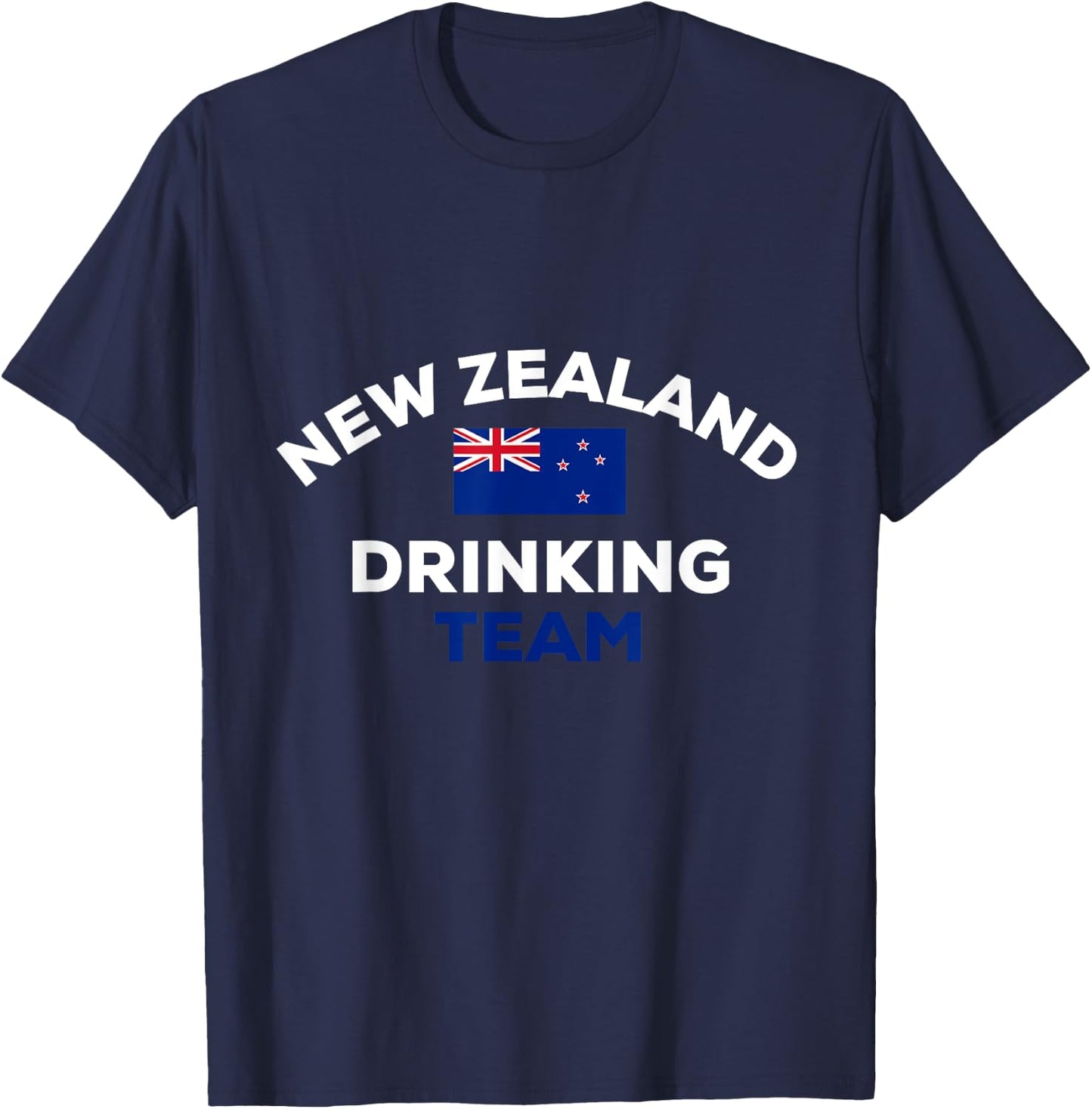 New Zealand Drinking Team Flag Funny Beer Party T-Shirt - T-Shirt | Navy