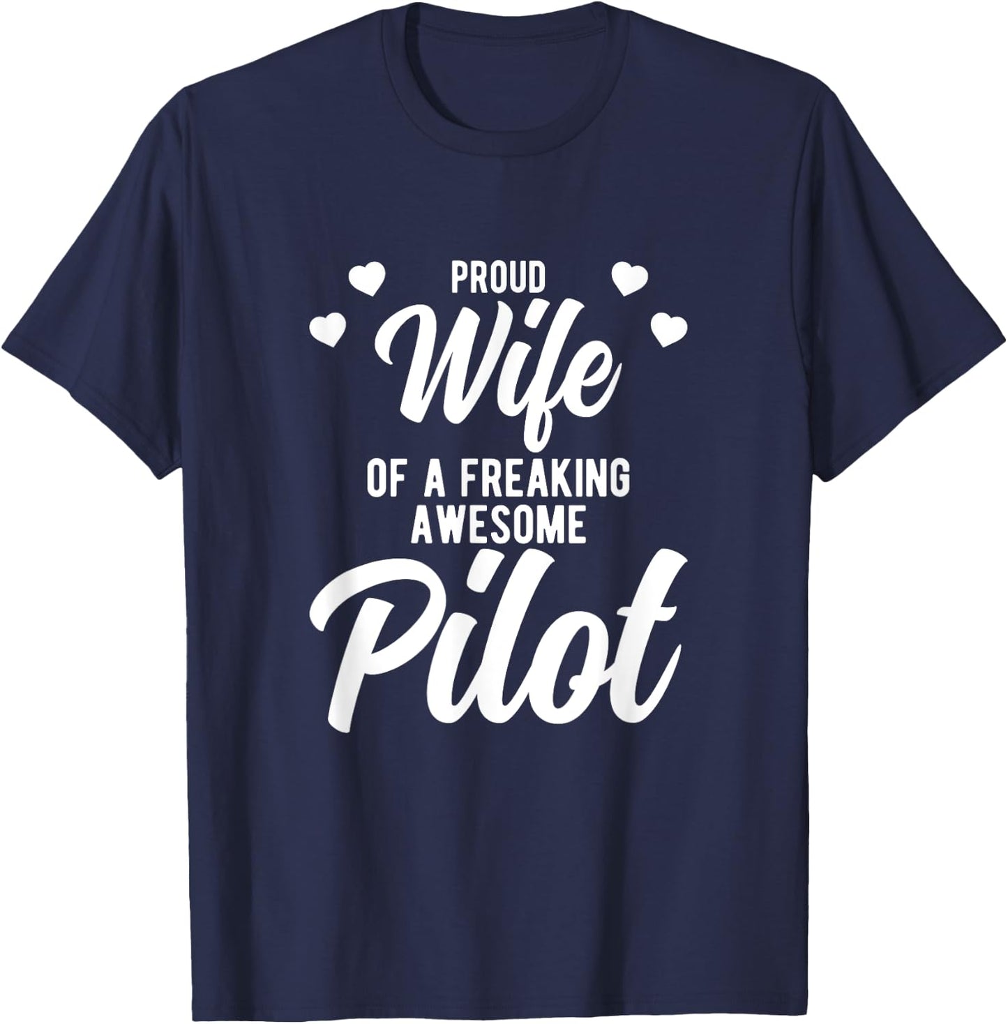 Airplane Husband Phrase Pilot Wife T-Shirt - T-Shirt | Navy
