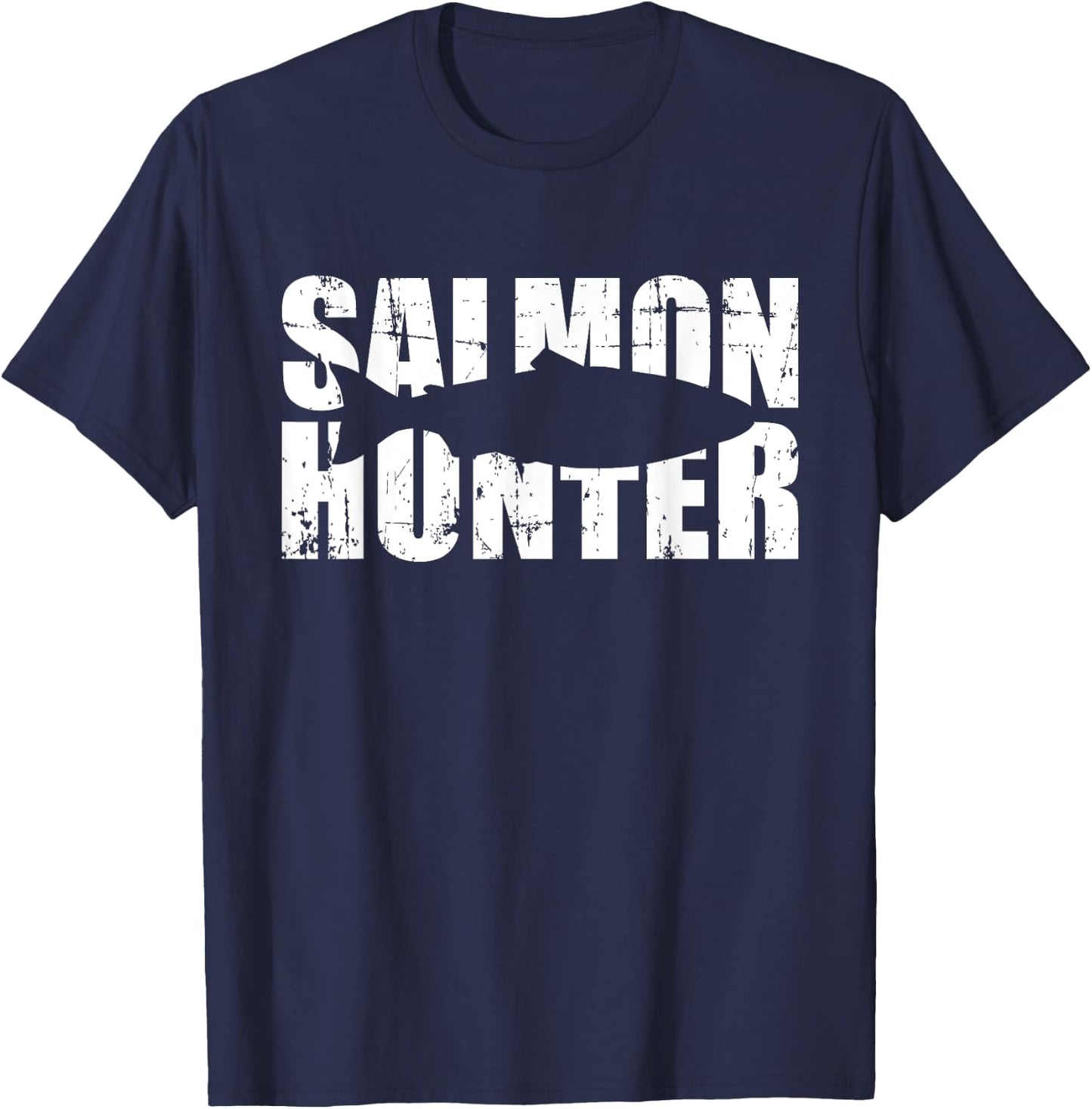 Salmon Hunter Fishing T-Shirt - T-Shirt | Navy