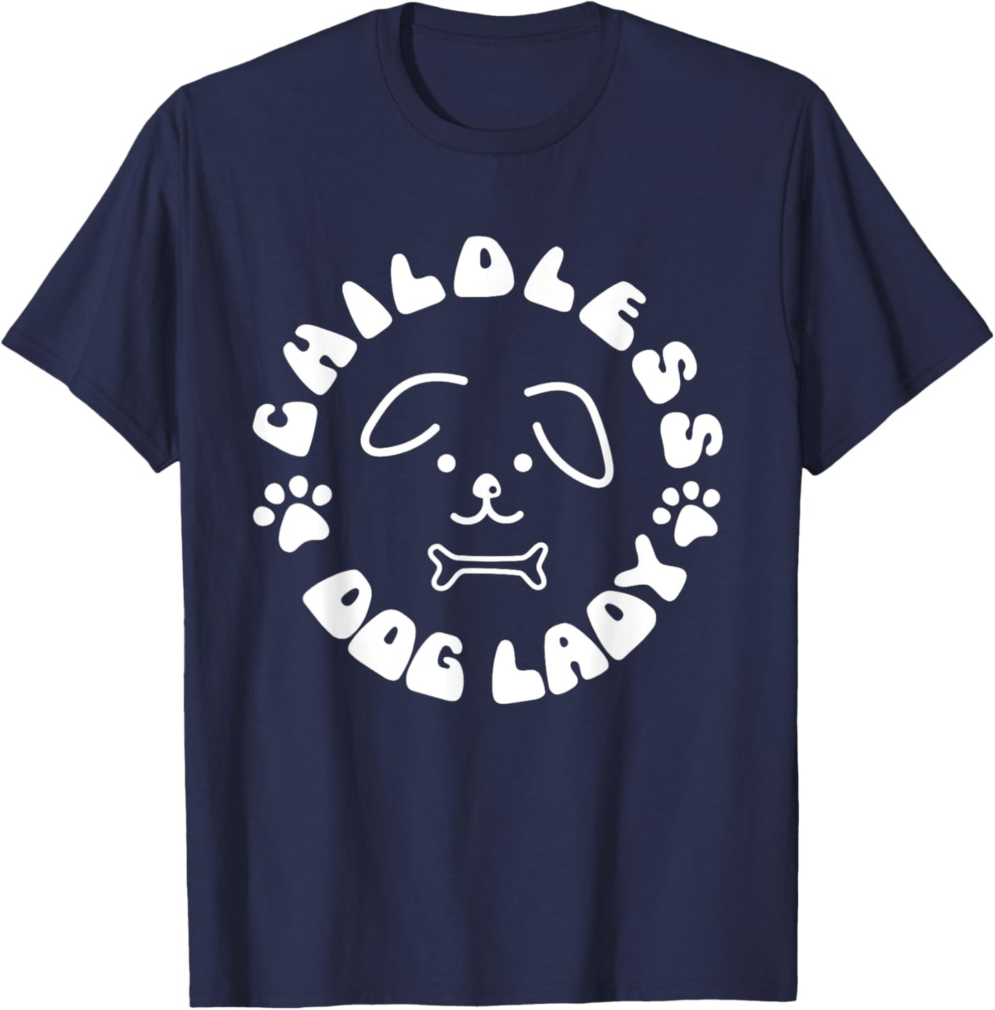 Childless Dog Lady Funny Vote 2028 USA Election Cat Ladies T-Shirt - T-Shirt | Navy