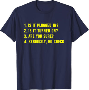 Is It Plugged In? T-Shirt - T-Shirt | Navy