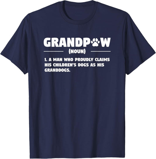 Grandpaw Dog Gifts Grandpa Animal Dogs Grandfather Pet lover T-Shirt - T-Shirt | Navy