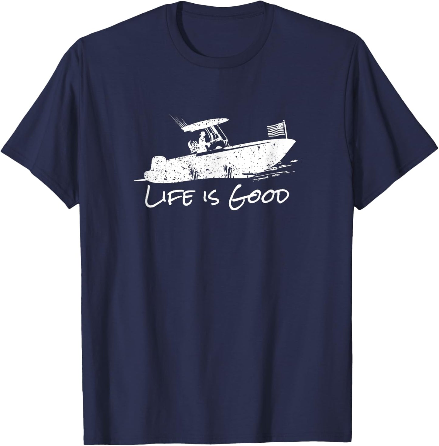 Center Console, Boating, Fishing Boat, Pontoon, TriToon T-Shirt - T-Shirt | Navy