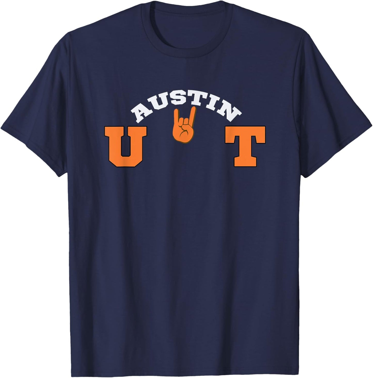 UT Austin Game Day Apparel -Adults Workout Black Small Classic Fit Short Sleeve T-Shirt - T-Shirt | Navy
