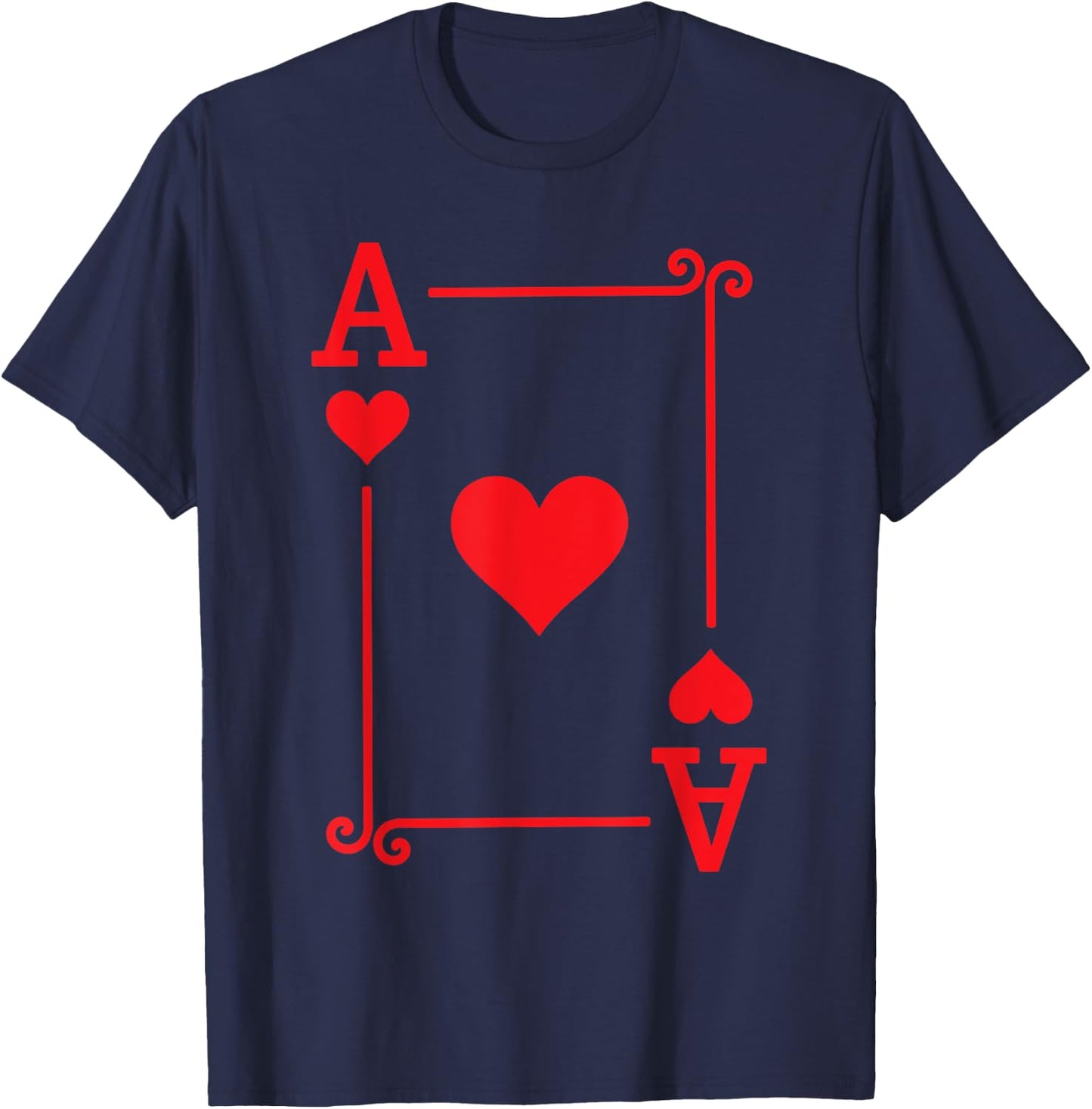 Playing Card Costume & Gifts - Ace Card Hearts Suit - Black, Small - -Kids T-Shirt - T-Shirt | Navy