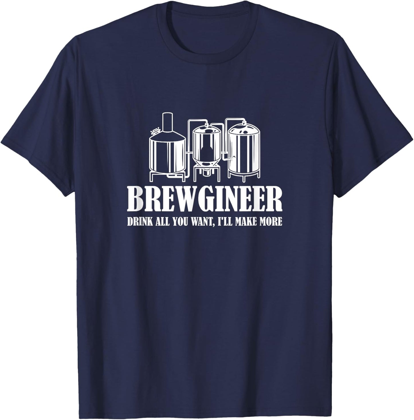 Brewgineer Craft Beer Breewing Engineer T-Shirt - T-Shirt | Navy