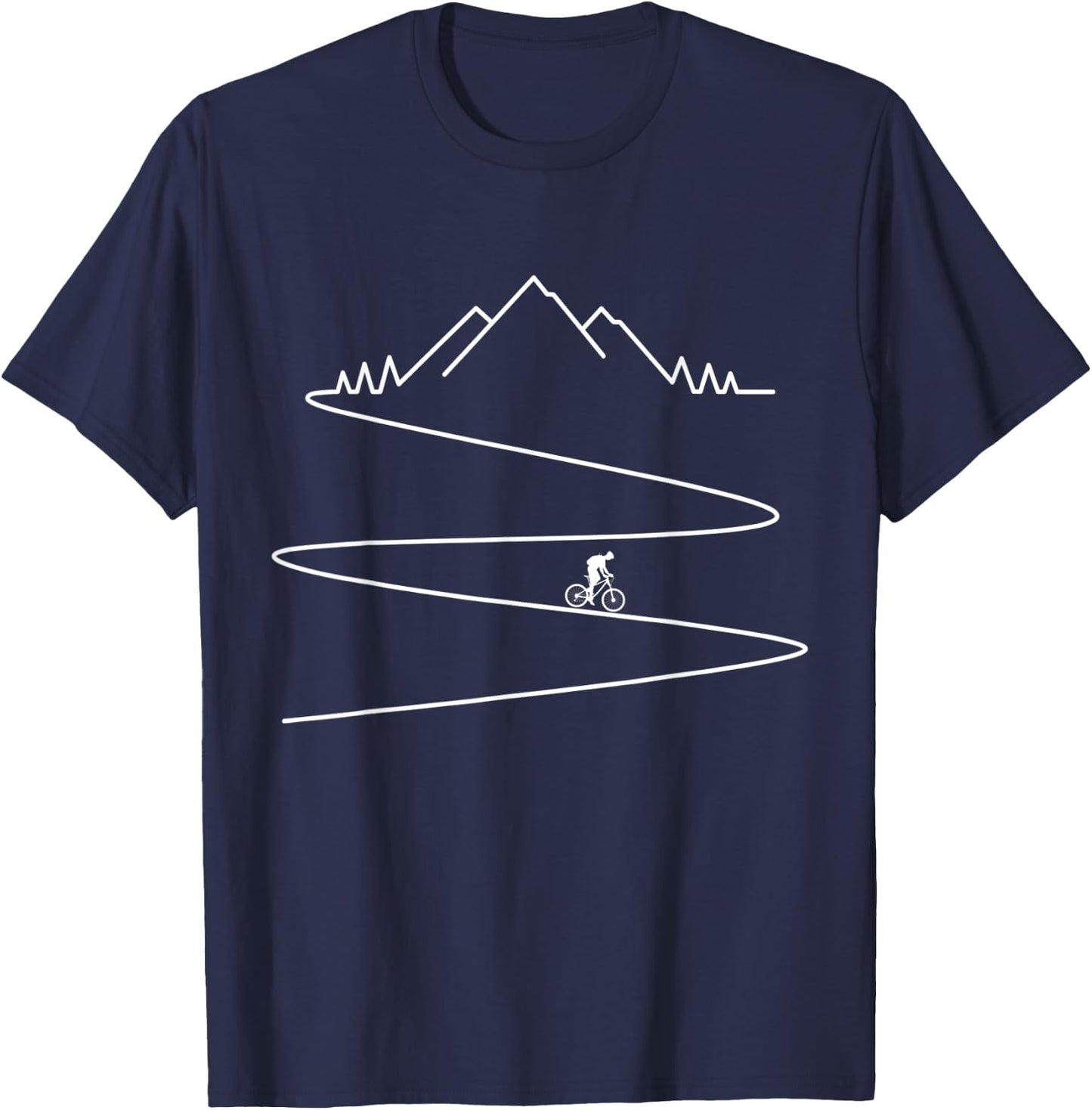 Mountain Downhill Bike Riding Novelty MTB Biker Love T-Shirt - T-Shirt | Navy
