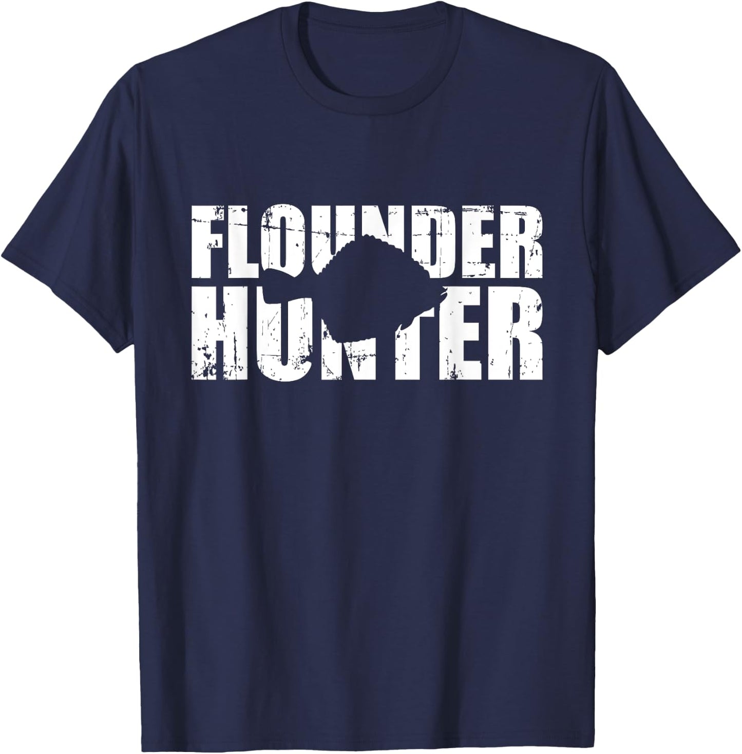 Flounder Hunter Fishing T-Shirt - T-Shirt | Navy