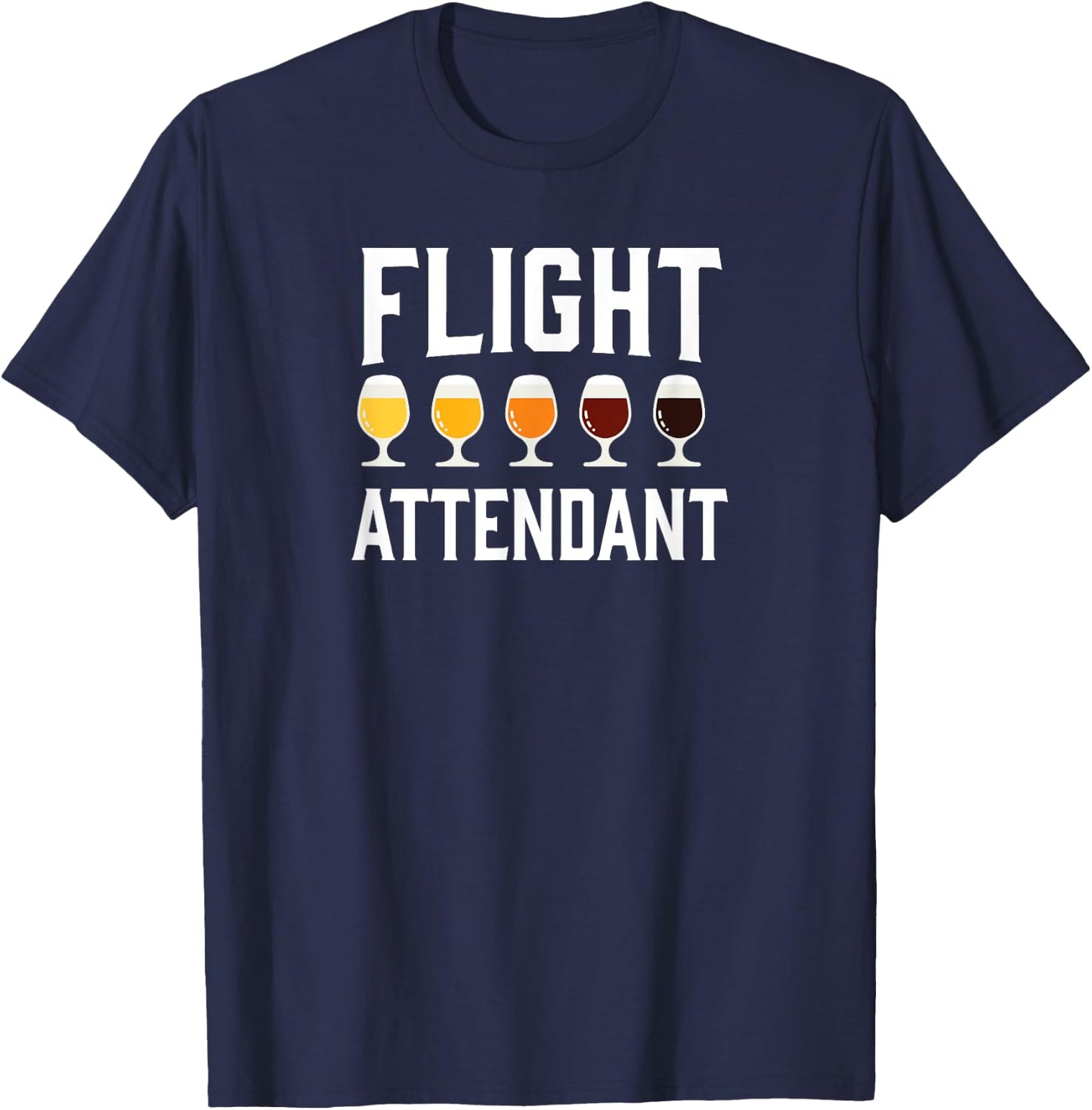Funny Craft Beer Drinker Flight Attendant T-Shirt - T-Shirt | Navy