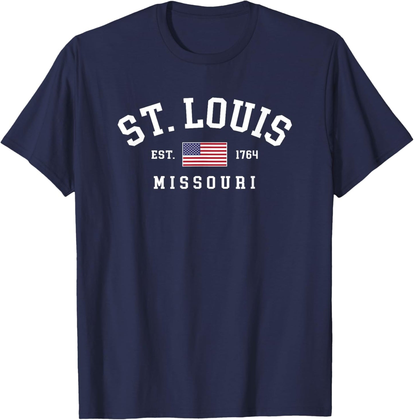 St Louis Missouri July 4th US Flag Retro Throwback T-Shirt - T-Shirt | Navy