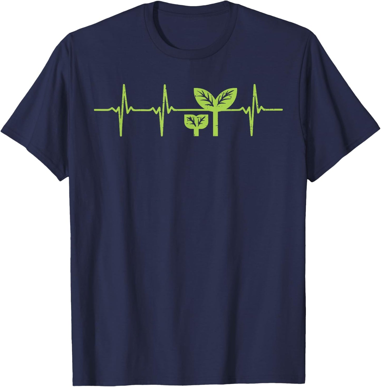 Earth Day Shirt Pro Environment Plant Heartbeat Gift T-Shirt - T-Shirt | Navy