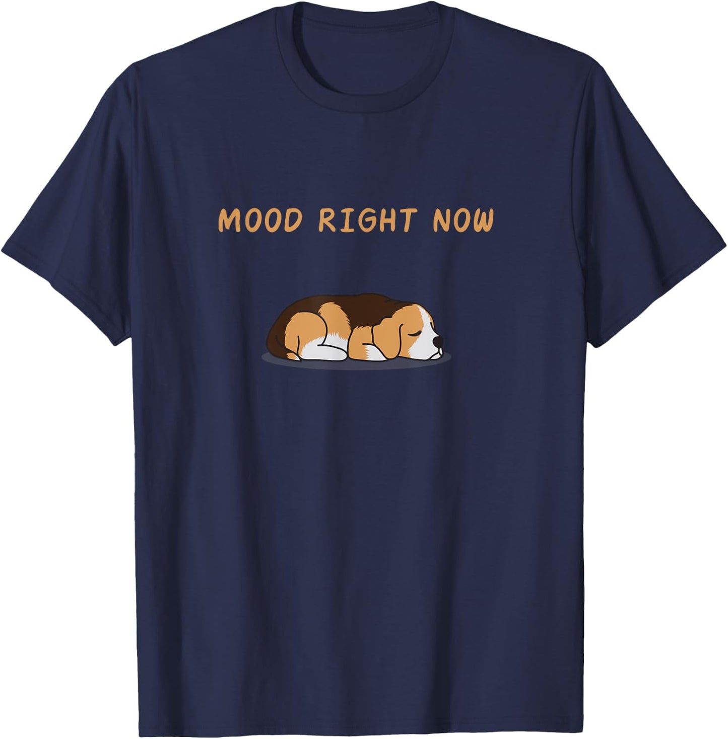 Cute Beagle Dog Sleep Mode Puppy Funny Slogan Pyjamas Women Girls Kids T-Shirt - T-Shirt | Navy