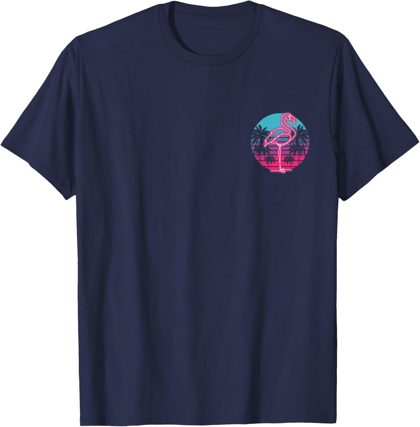 Flamingo Retro 80s Retro Party Miami Flamingo Women Kids T-Shirt - T-Shirt | Navy