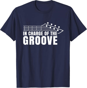 Bass Player In Charge of the Groove Bassist Musician T-Shirt - T-Shirt | Navy