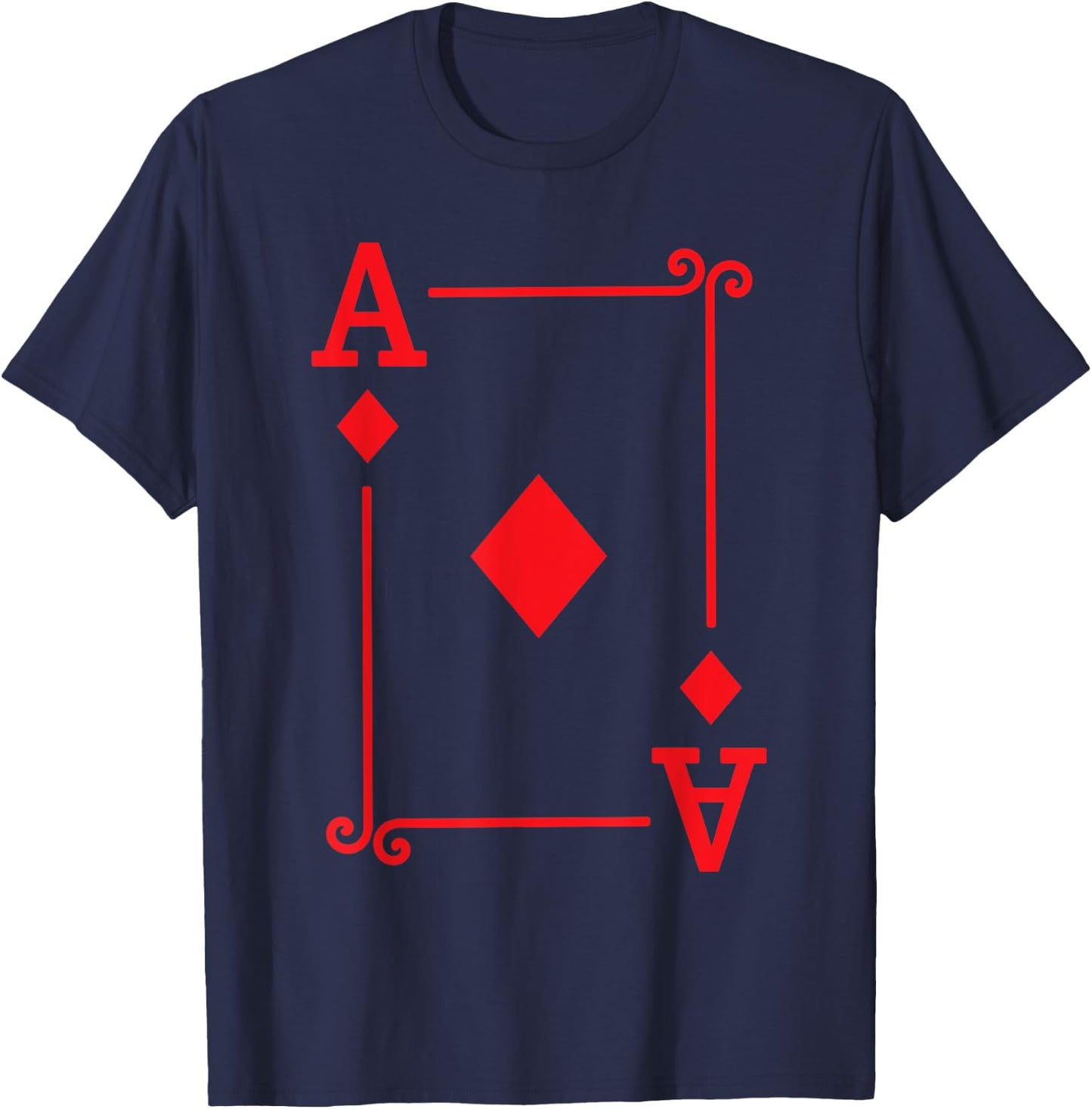 Playing Cards - Matching Diamonds Card Suits - Ace Card T-Shirt - T-Shirt | Navy
