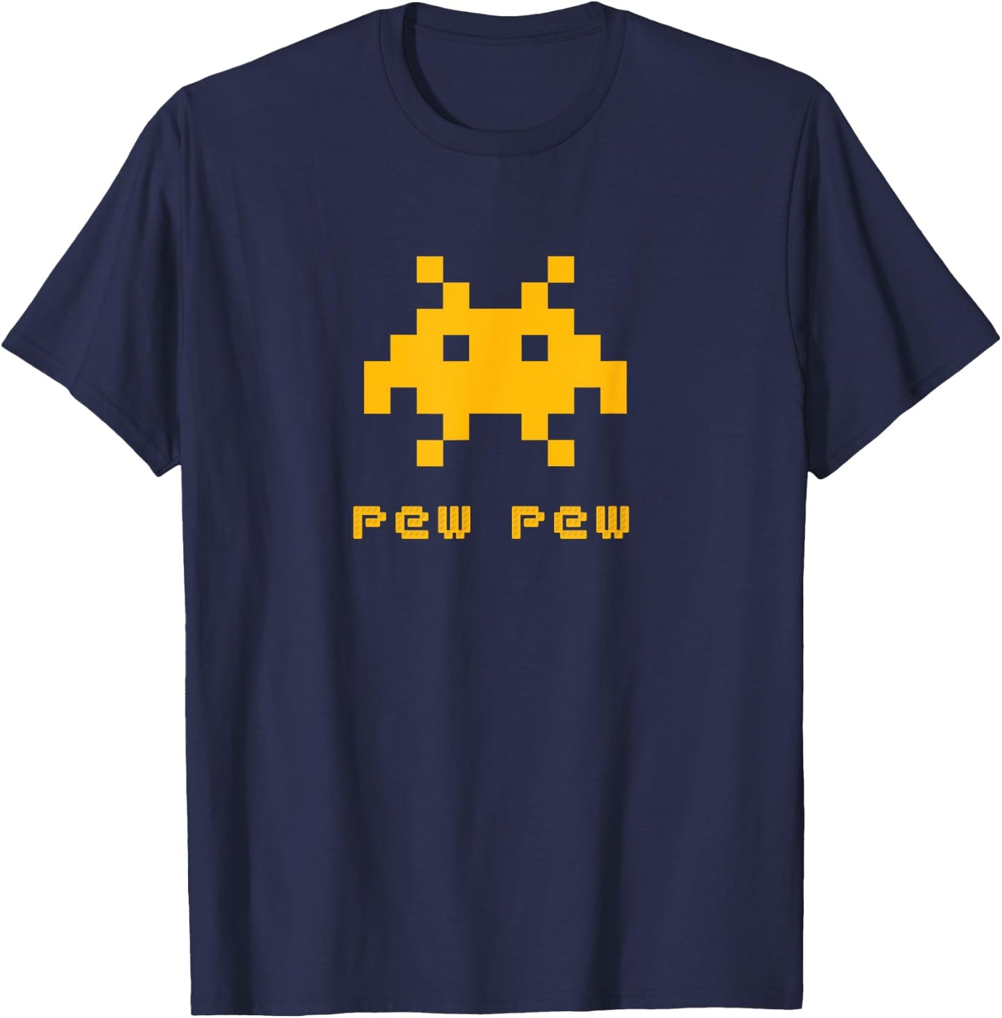 Alien Invaders Pew Pew Space 8-bit Retro Video Game Gift T-Shirt - T-Shirt | Navy