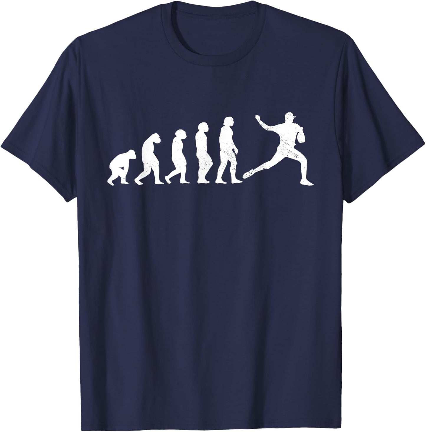 Pitcher Evolution Hobby Profession Monkey Ape Baseball T-Shirt - T-Shirt | Navy