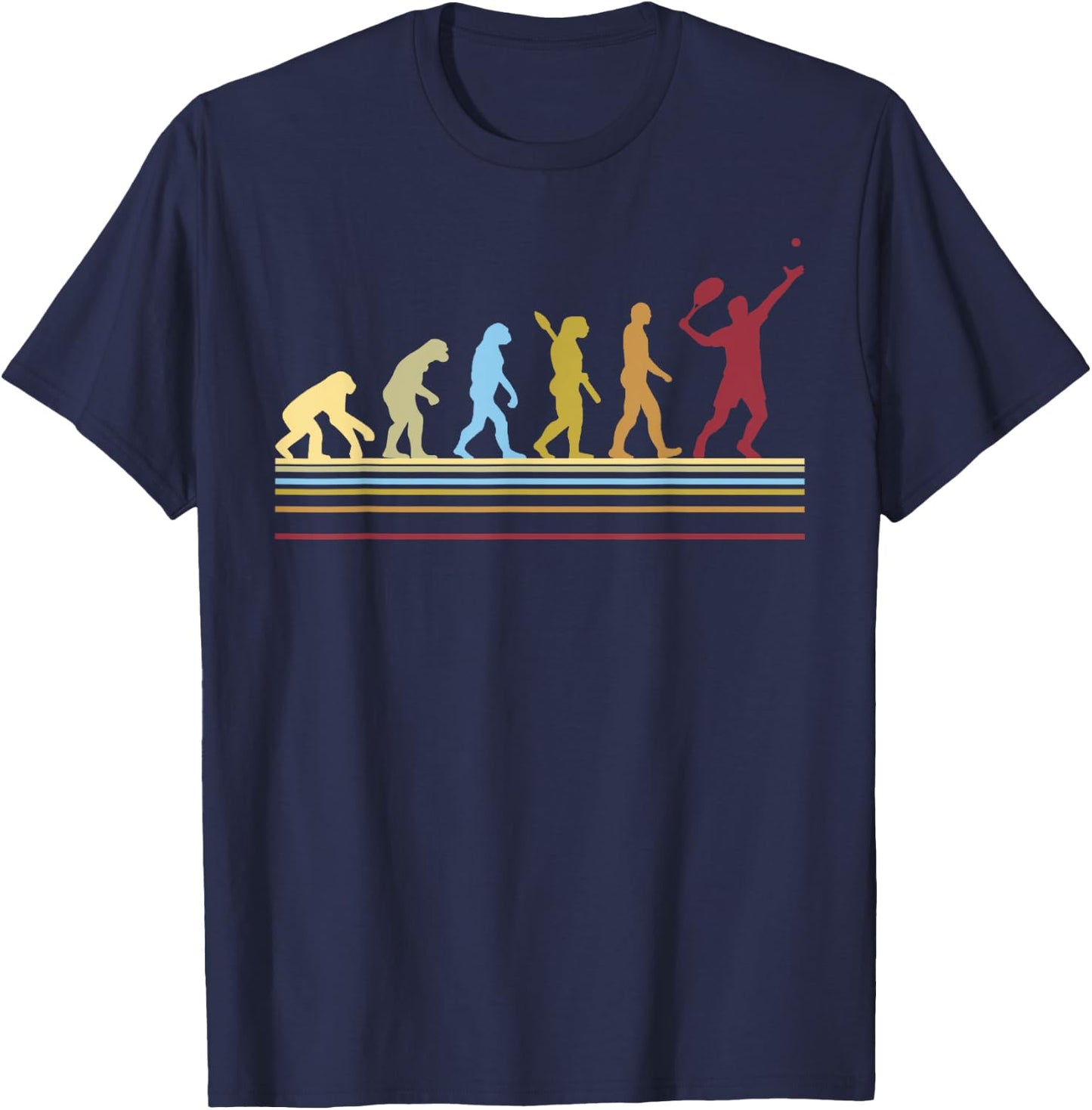Tennis Player Retro Sport Evolution T-Shirt - T-Shirt | Navy