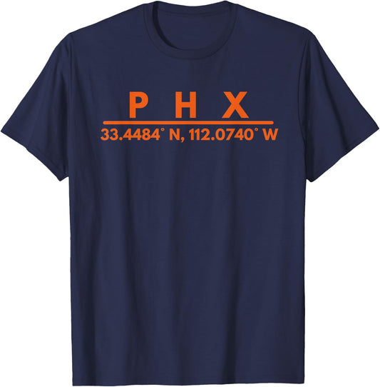 Phoenix AZ Fans Latitude & Longitude PHX T-Shirt - T-Shirt | Navy