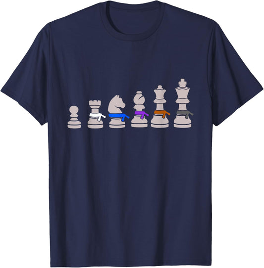 Funny Chess Jujitsu For BJJ Fighter Gift Men Women And Kids T-Shirt - T-Shirt | Navy