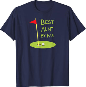 Best Aunt By Par Golf Gift Golfing Aunt Golfer Auntie T-Shirt - T-Shirt | Navy