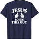 Jesus Loves This Guy Cute Christian Bible Verse Quotes T-Shirt - T-Shirt | Navy