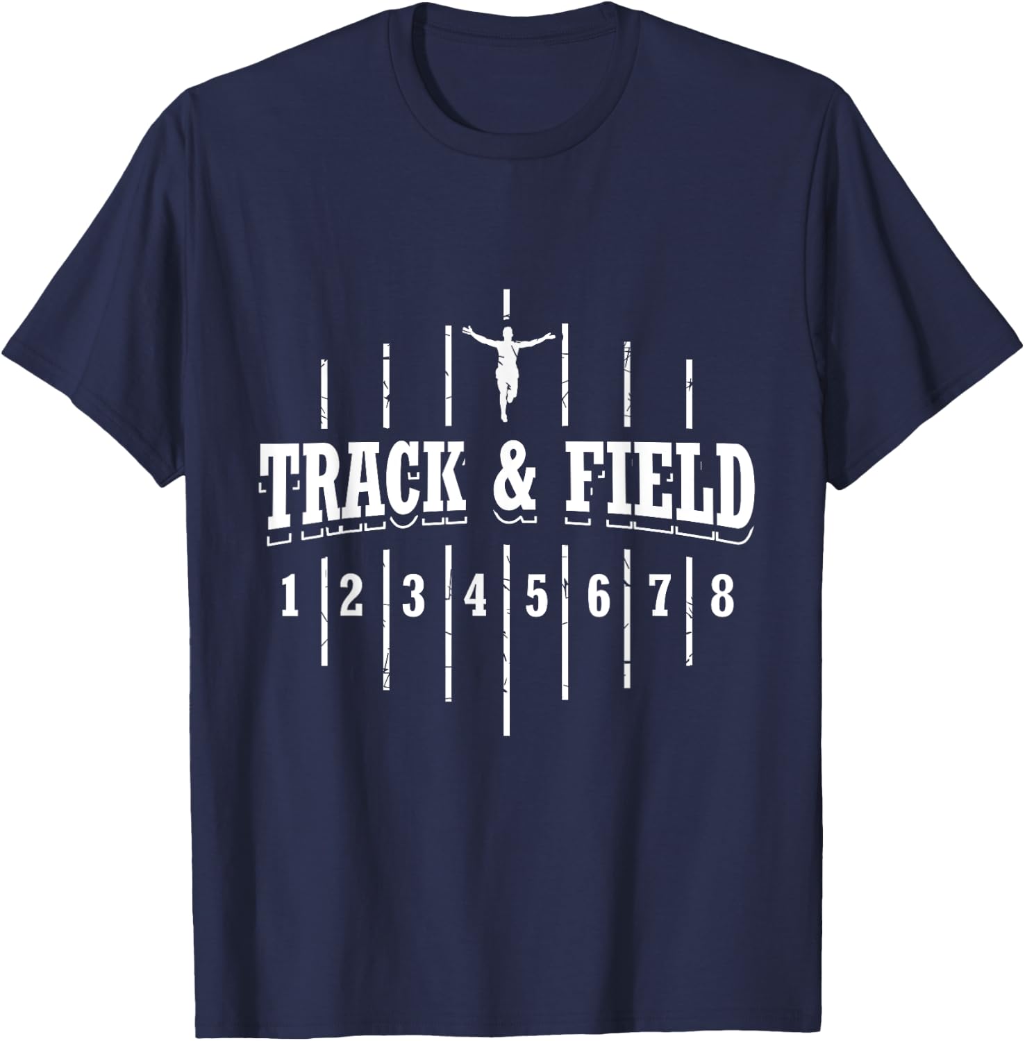Funny Track and Field Design Runner Numbers T-Shirt - T-Shirt | Navy