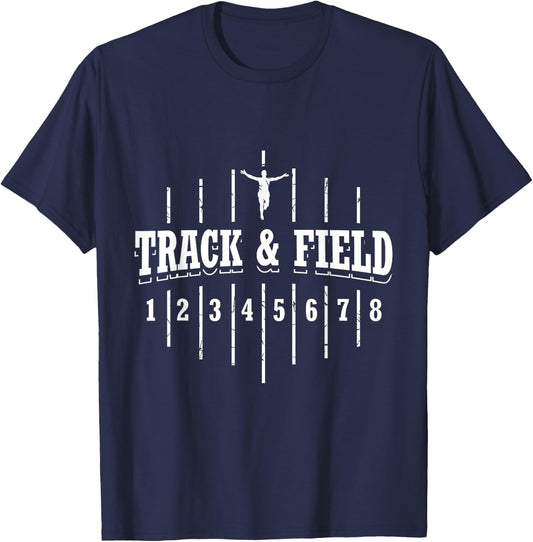 Funny Track and Field Design Runner Numbers T-Shirt - T-Shirt | Navy